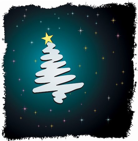 pines stars - Christmas tree design. Vector illustration Photographie de stock - Aubaine LD & Abonnement, Code: 400-04654068