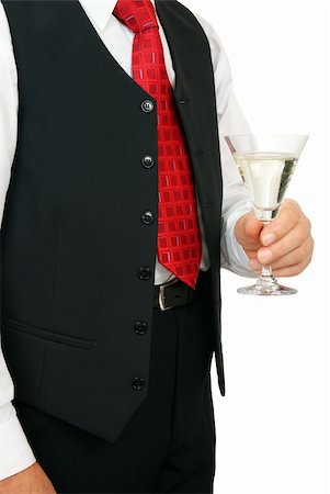 man with champagne propose a toast on white background Stock Photo - Budget Royalty-Free & Subscription, Code: 400-04654082