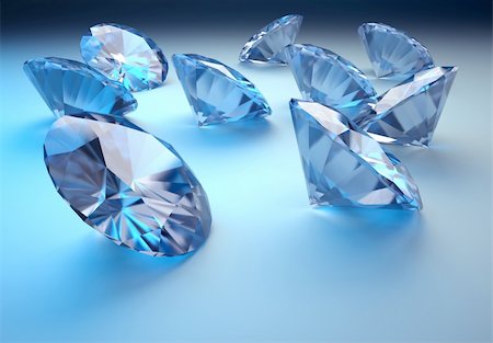 Close up illustration of diamonds - rendered in 3d Stock Photo - Budget Royalty-Free & Subscription, Code: 400-04654420