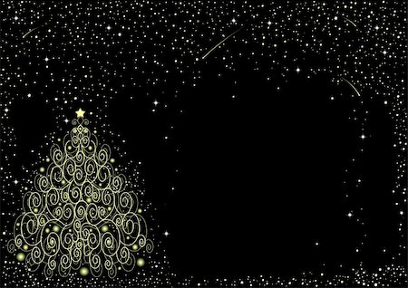simsearch:400-05719856,k - Starry background with ornate Christmas tree Stockbilder - Microstock & Abonnement, Bildnummer: 400-04654915
