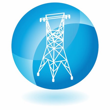 electric grid - A Power Line Glass icon with shadow. Stock Photo - Budget Royalty-Free & Subscription, Code: 400-04654947