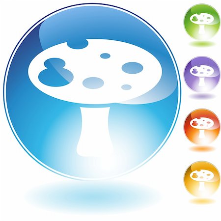 simsearch:400-05181303,k - Mushroom crystal icon isolated on a white background. Stock Photo - Budget Royalty-Free & Subscription, Code: 400-04654941