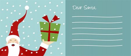 simsearch:400-04664045,k - Xmas card background. Happy Santa Claus with gift on his left hand over floating snowflakes. Foto de stock - Super Valor sin royalties y Suscripción, Código: 400-04655004