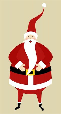 suit sweat - Christmas Series: Happy Santa Claus laughing with his hands on his belly over beige background. Stock Photo - Budget Royalty-Free & Subscription, Code: 400-04655008