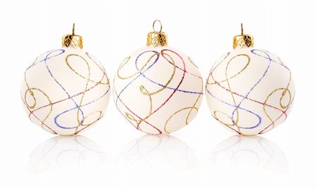 Christmas decoration balls isolated on white background Stock Photo - Budget Royalty-Free & Subscription, Code: 400-04655027