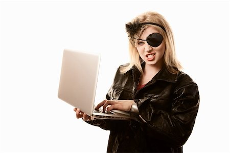 Internet pirate committing online fraud or identity theft Stock Photo - Budget Royalty-Free & Subscription, Code: 400-04655853