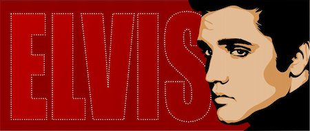 elvis - Abstract vector illustration of Elvis Presley Foto de stock - Super Valor sin royalties y Suscripción, Código: 400-04656228