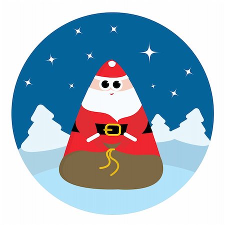 simsearch:400-04662476,k - Abstract Santa Claus with bag. Vector illustration. Stock Photo - Budget Royalty-Free & Subscription, Code: 400-04656304