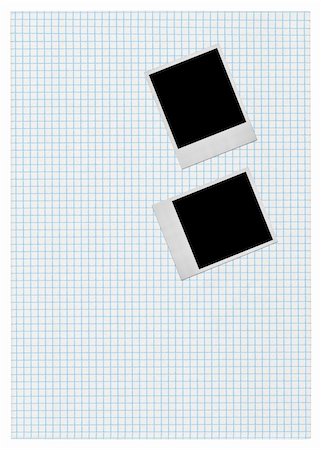 simsearch:400-04277882,k - two photo frames on piece of squared paper, all isolated on white Foto de stock - Super Valor sin royalties y Suscripción, Código: 400-04656357