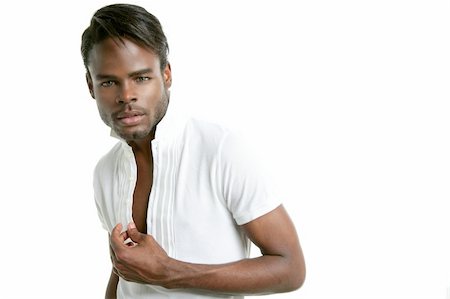 simsearch:400-04122990,k - Handsomen black fashion african young man with wite shirt at studio Foto de stock - Royalty-Free Super Valor e Assinatura, Número: 400-04656418