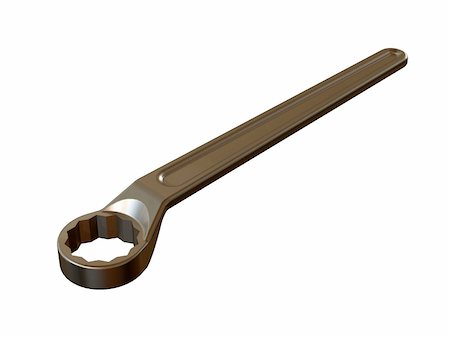 simsearch:400-08550951,k - Isolated crescent wrench on white background. Foto de stock - Super Valor sin royalties y Suscripción, Código: 400-04656757