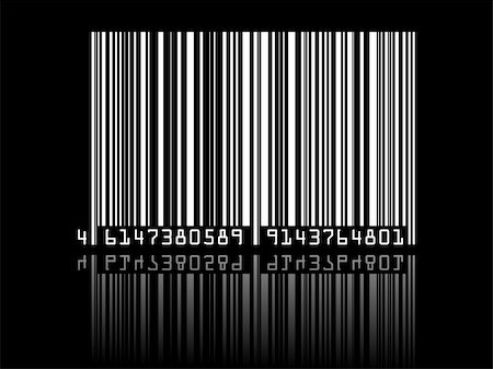 etiqueta (información) - barcode on black background fully editable vector illustration Stock Photo - Budget Royalty-Free & Subscription, Code: 400-04656907