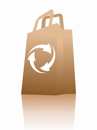 reclaimer - Recycled paper shopping bag vector illustration Stock Photo - Budget Royalty-Free & Subscription, Code: 400-04656963
