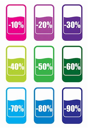 reduced sign in a shop - Retail sale price tags for every shopping season in vector Stock Photo - Budget Royalty-Free & Subscription, Code: 400-04656970