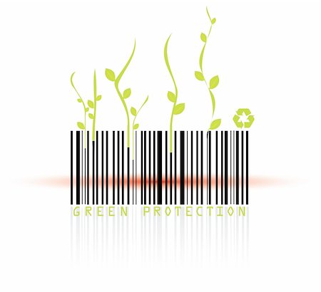 Barcode and red reader beam, conceptual grunge vector Foto de stock - Super Valor sin royalties y Suscripción, Código: 400-04657335