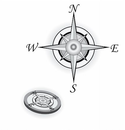 simsearch:400-08407154,k - Compass rose isolated on white background, vector illustration Stockbilder - Microstock & Abonnement, Bildnummer: 400-04657342