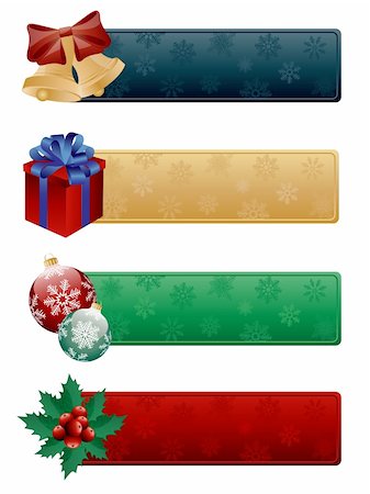 simsearch:400-04546543,k - Banners with a christmas decoration. Vector illustration. Foto de stock - Royalty-Free Super Valor e Assinatura, Número: 400-04657357