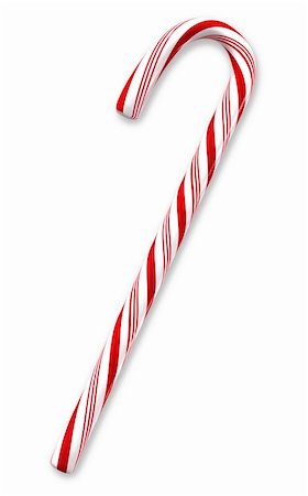 sidewaysdesign (artist) - Traditional holiday candy cane isolated on white with clipping paths. Foto de stock - Super Valor sin royalties y Suscripción, Código: 400-04657377