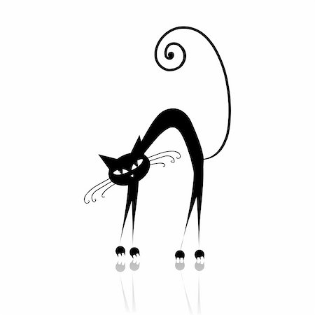 simsearch:400-08137868,k - Black cat silhouette for your design Stock Photo - Budget Royalty-Free & Subscription, Code: 400-04657382