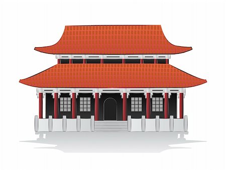 simsearch:400-05680897,k - Chinese house vector illustration Photographie de stock - Aubaine LD & Abonnement, Code: 400-04657442