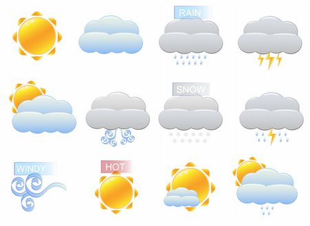weather vector icons Stock Photo - Budget Royalty-Free & Subscription, Code: 400-04657460