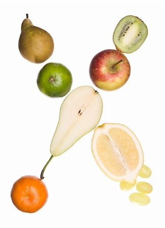 The letter 'X' made out of fruit isolated on a white background Stock Photo - Budget Royalty-Free & Subscription, Code: 400-04657543