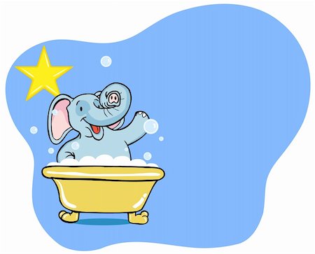 Elephant is enjoying a bubble bath like a superstar. Stock Photo - Budget Royalty-Free & Subscription, Code: 400-04657621