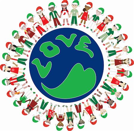 Kids Love Christmas World. 32 Different Children representing different countries around the world. Stock Photo - Budget Royalty-Free & Subscription, Code: 400-04658042