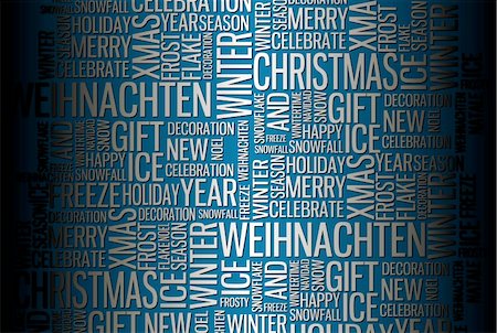 simsearch:400-08302730,k - Abstract Christmas card - silver season words on blue Fotografie stock - Microstock e Abbonamento, Codice: 400-04658466