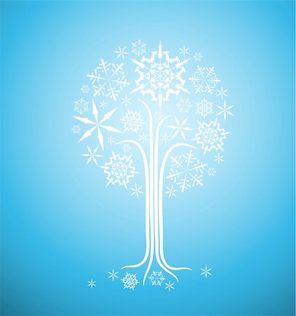 simsearch:400-04654192,k - Christmas winter abstract tree vector illustration with snowflakes Foto de stock - Super Valor sin royalties y Suscripción, Código: 400-04658506