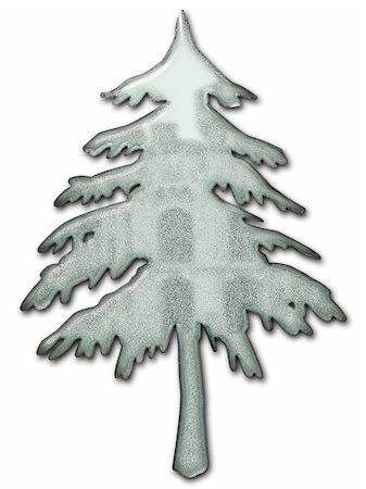 simsearch:400-05177023,k - White Christmas Tree that look like it is snow on it, and  behind it's seems to be seeing a house Stock Photo - Budget Royalty-Free & Subscription, Code: 400-04658740