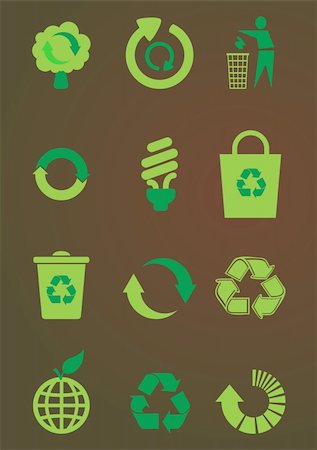 Recycling icons set vector illustration Photographie de stock - Aubaine LD & Abonnement, Code: 400-04659099