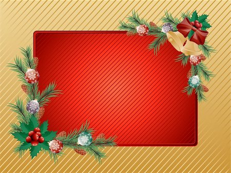 simsearch:400-04979664,k - Christmas banner with holiday decoration. Vector illustration. Stock Photo - Budget Royalty-Free & Subscription, Code: 400-04659146