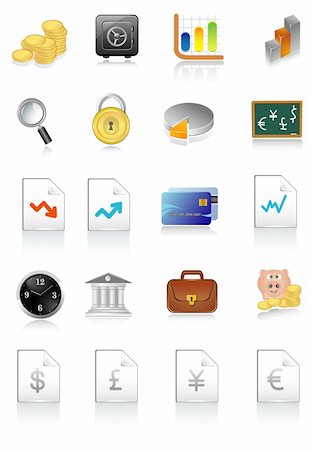 simsearch:400-04702983,k - Vector illustration of financial icons Stock Photo - Budget Royalty-Free & Subscription, Code: 400-04659190