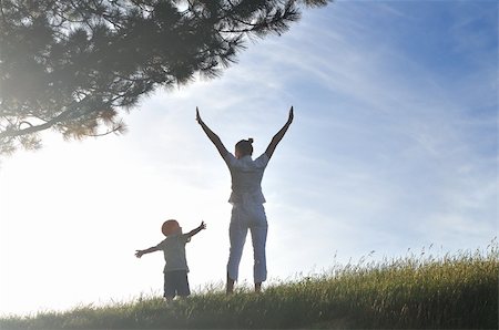 happy young woman mother play and outdoor with beautiful child Stock Photo - Budget Royalty-Free & Subscription, Code: 400-04659418