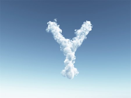 clouds forms the uppercase letter Y in the sky - 3d illustration Photographie de stock - Aubaine LD & Abonnement, Code: 400-04659613