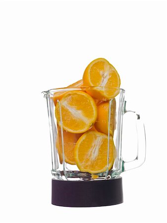 simsearch:640-03256844,k - Blender with oranges isolated on white background Stock Photo - Budget Royalty-Free & Subscription, Code: 400-04650000