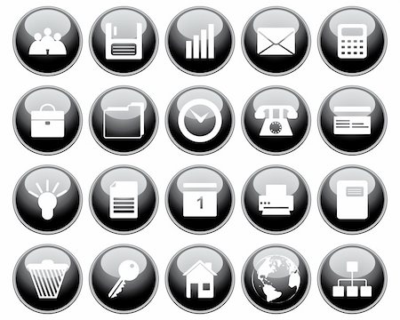 simsearch:400-06454080,k - Business and office set of different vector web icons Stock Photo - Budget Royalty-Free & Subscription, Code: 400-04650139