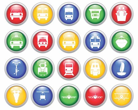 simsearch:400-05705376,k - Transportation set of different vector web icons Stockbilder - Microstock & Abonnement, Bildnummer: 400-04650145