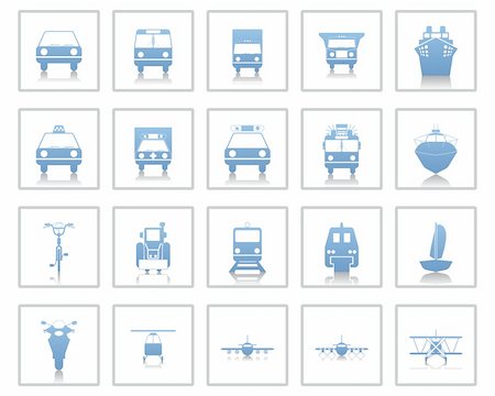 simsearch:400-09136922,k - Transportation set of different vector web icons Photographie de stock - Aubaine LD & Abonnement, Code: 400-04650148