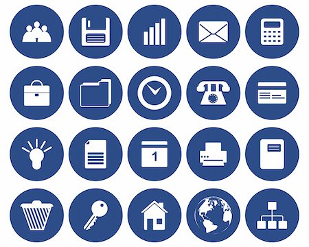 simsearch:400-06454080,k - Business and office set of different vector web icons Stock Photo - Budget Royalty-Free & Subscription, Code: 400-04650141