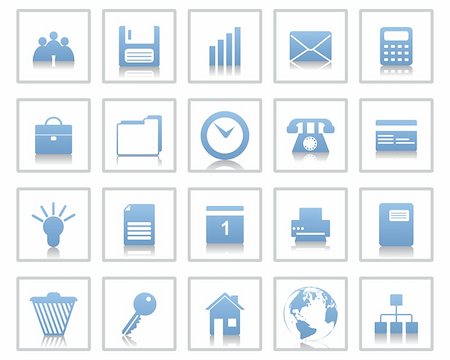 simsearch:400-07050311,k - Business and office set of different vector web icons Photographie de stock - Aubaine LD & Abonnement, Code: 400-04650142