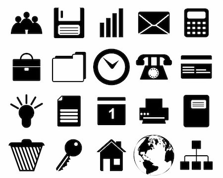 simsearch:400-03910193,k - Business and office set of different vector web icons Stock Photo - Budget Royalty-Free & Subscription, Code: 400-04650143