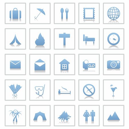 fork and spoon frame - Travel set of different vector web icons Stock Photo - Budget Royalty-Free & Subscription, Code: 400-04650157