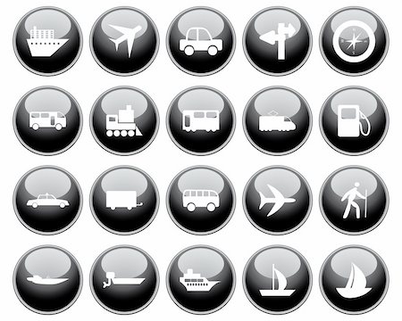 Transportation set of different vector web icons Photographie de stock - Aubaine LD & Abonnement, Code: 400-04650150