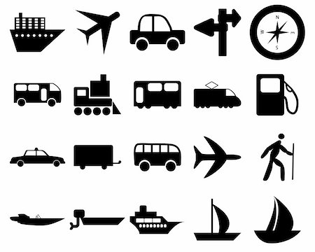 simsearch:400-08653702,k - Transportation set of different vector web icons Photographie de stock - Aubaine LD & Abonnement, Code: 400-04650153