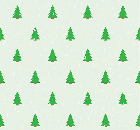 eicronie (artist) - Christmas tree seamless vector wallpaper Foto de stock - Super Valor sin royalties y Suscripción, Código: 400-04650160