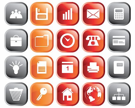 simsearch:400-03910193,k - Business and office set of different vector web icons Fotografie stock - Microstock e Abbonamento, Codice: 400-04650267