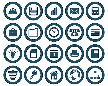 simsearch:400-04650271,k - Business and office set of different vector web icons Stock Photo - Budget Royalty-Free & Subscription, Code: 400-04650268