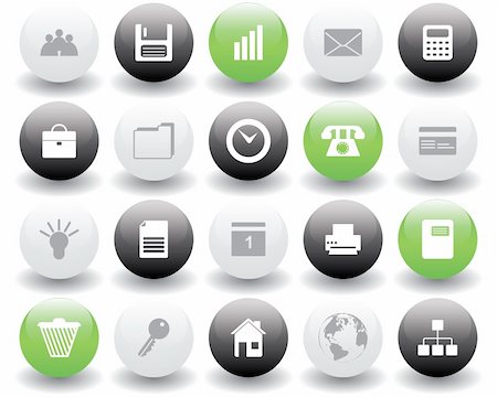 simsearch:400-03910193,k - Business and office set of different vector web icons Stock Photo - Budget Royalty-Free & Subscription, Code: 400-04650269